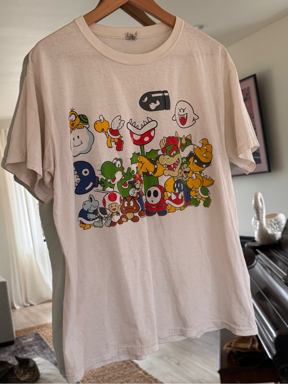 Jerzees White Super Mario Character Graphic Tee